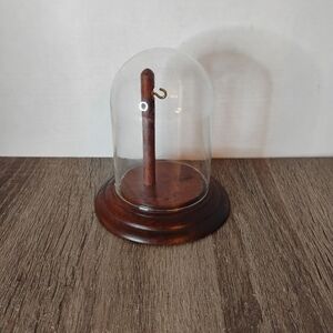 Elegant Glass Dome with Wooden Base